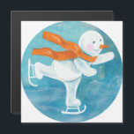 Ice Skaten Snowman Magnetkarte<br><div class="desc">Eis Skaten Snowman. Dort, weit in die eiskalten Orte, wo die heißen Sonnenstrahlen nie leuchten, dehnt sich das Land des Schneemans aus. Sein breites Plateau bedeckt von einer dicken Schneedecke und ewigem Eis. Es gibt keinen kälteren Ort auf der Welt. Aber bei so Kälte fühlen sich die Schneemänner großartig. Snowman...</div>