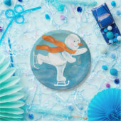 Ice Skaten Snowman Pappteller (Party)