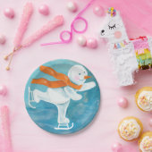 Ice Skaten Snowman Pappteller (Party)