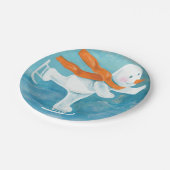 Ice Skaten Snowman Pappteller (Schrägansicht)