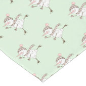 Ice Skaten Snowmen Green Brushed Polyester Kurzer Tischläufer (Ecke)