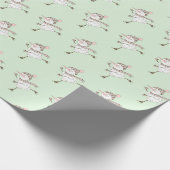 Ice Skaten Snowmen Green Geschenkpapier (Ecke)