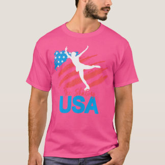Ice-Skaten-Tanz unterstützt das Team-Tshirt-US-Fla T-Shirt