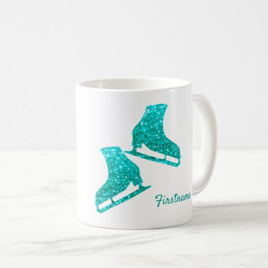 Ice Skaten Tasse Best Gefühl Türkis Funkeln (VorderseiteRechts)