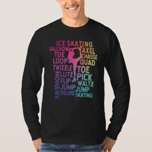 Ice-Skaten-Thema Rainbow-Typografie Abbildung Skat T-Shirt