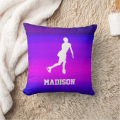 Ice Skaten; Vibranly Blue und Magenta Kissen (Decke)