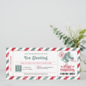 Ice Skaten Weihnachtsgutschein Einladung (Stehend Vorderseite)