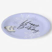 Ice Skaten Winter Snowflake ThemenGeburtstagsparty Pappteller (Schrägansicht)