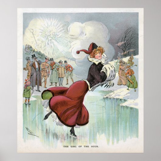 Ice Skaten Woman Vintage Poster (Vorne)