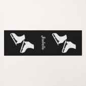 Ice Skaten Yoga Mat Skate Muster Schwarz-weiß Yogamatte (Rückseite (Horizontal))