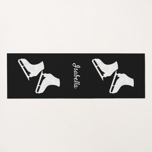 Ice Skaten Yoga Mat Skate Muster Schwarz-weiß Yogamatte (Rückseite (Horizontal))