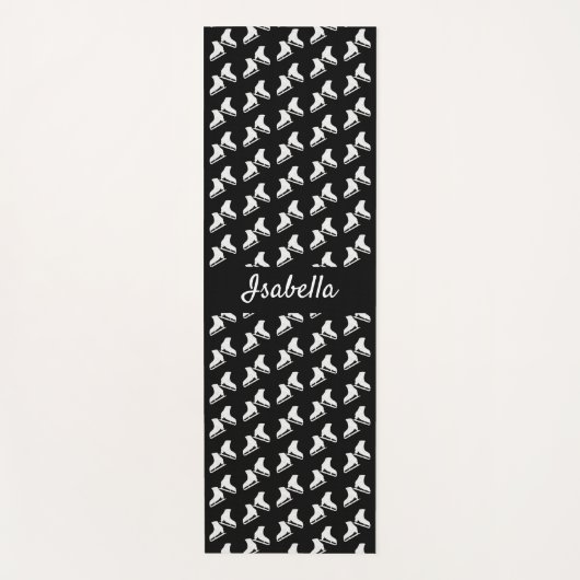 Ice Skaten Yoga Mat Skate Muster Schwarz-weiß Yogamatte (Vorderseite)