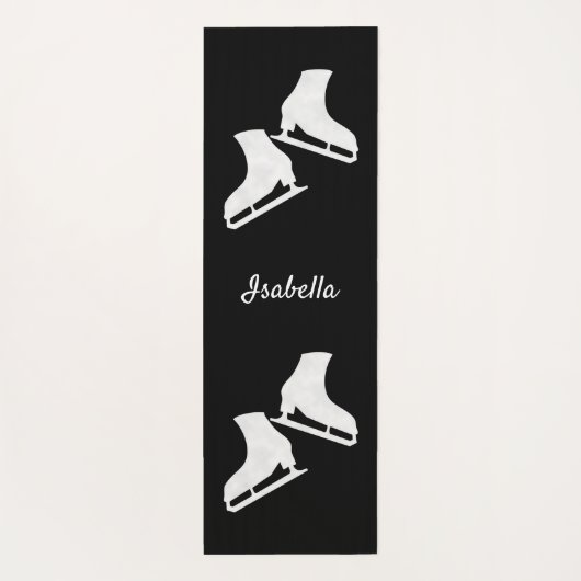 Ice Skaten Yoga Mat Skate Muster Schwarz-weiß Yogamatte (Rückseite)