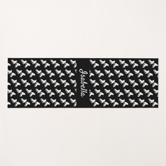 Ice Skaten Yoga Mat Skate Muster Schwarz-weiß Yogamatte (Vorderseite (Horizontal))