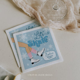 Ice Skaten zum Geburtstag Winter Skate Party Dekor Serviette