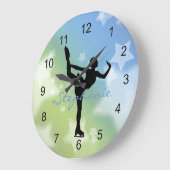 Ice Skater Design Wall Clock Große Wanduhr (Winkel)