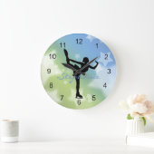 Ice Skater Design Wall Clock Große Wanduhr (Zuhause)