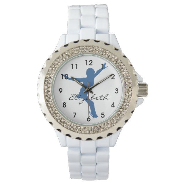 Ice Skater Silhouette Armbanduhr (Vorderseite)