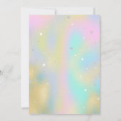 Ice skates Colorful Holographic Birthday Einladung (Rückseite)