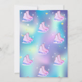 Ice skates Snowflakes Holographic Birthday Einladung (Rückseite)