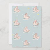 Ice skates Snowflakes Mint Green Birthday Einladung (Rückseite)