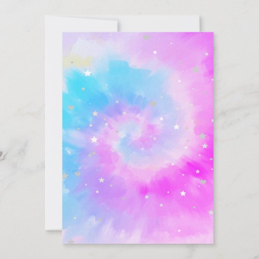 Ice skates Snowflakes Tie Dye Birthday Einladung (Rückseite)