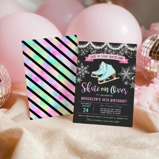Ice Skating Birthday Invitation Einladung