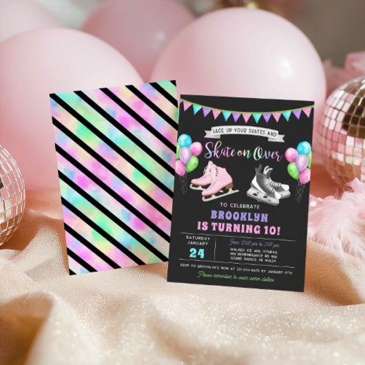 Ice Skating Birthday Invitation Einladung