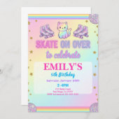 Ice Skating Birthday Party Invitation Einladung (Vorne/Hinten)