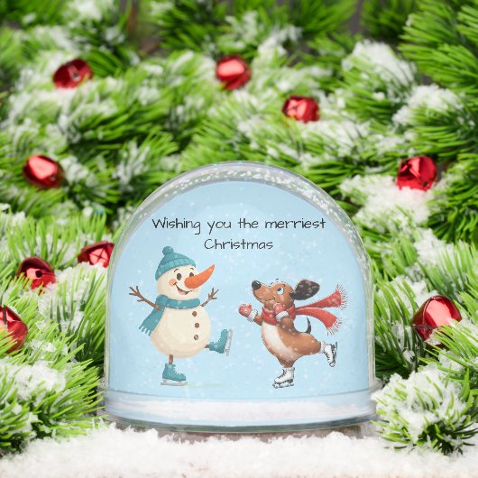 Ice Skating Dachshund Schneekugeln (Weihnachten)