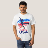 Ice Skating Dance Support the Team T USA Flag  T-Shirt (Vorne ganz)