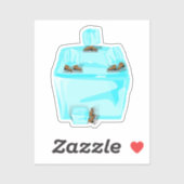 Ice Skating Ice Cubes Aufkleber (Blatt)