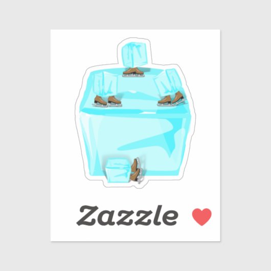 Ice Skating Ice Cubes Aufkleber (Blatt)