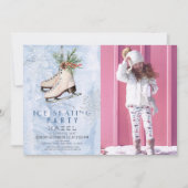 Ice Skating Party Frozen Snowflake Birthday Photo Einladung (Vorderseite)