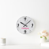 Ice Skating Personalized Clock Runde Wanduhr (Zuhause)