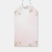 Ice Skating Pink Gold Snowflake Birthday Thank You Geschenkanhänger (Rückseite)