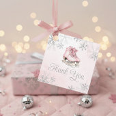 Ice Skating Pink Silver Girl Birthday Thank You Geschenkanhänger
