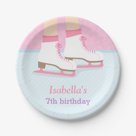 Ice Skating Rink Girls Birthday Party Supplies Pappteller (Vorderseite)