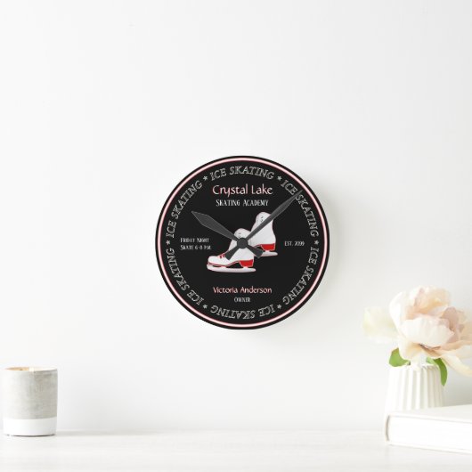 Ice Skating Skates Wall Clock Runde Wanduhr (Zuhause)