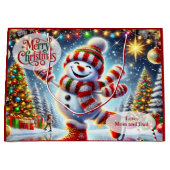 Ice Skating Snowman Christmas Große Geschenktüte (Vorderseite)