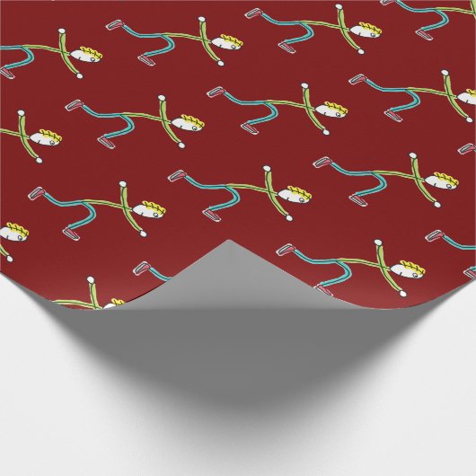 Ice Skating Stickman Geschenkpapier (Ecke)