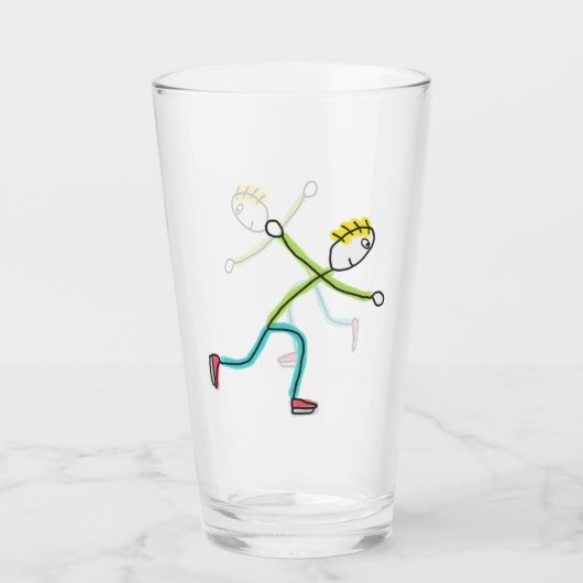 Ice Skating Stickman Glas (Rückseite)