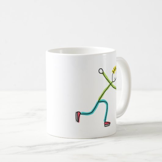 Ice Skating Stickman Kaffeetasse (VorderseiteRechts)