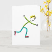 Ice Skating Stickman Karte (Gelbe Blume)