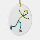 Ice Skating Stickman Keramik Ornament (Rechts)