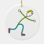 Ice Skating Stickman Keramik Ornament (Hinten)