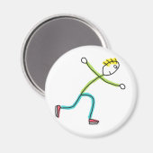 Ice Skating Stickman Magnet (Vorderseite/Rückseite)