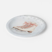 Ice Skating Teen Birthday Pink Bow Paper Plates Pappteller (Schrägansicht)