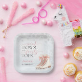 Ice Skating Teen Birthday Pink Bow Pappteller (Party)