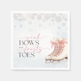 Ice Skating Teen Birthday Pink Bow Serviette